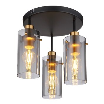 Globo FANNI Ceiling Light brass, black, 3-light sources