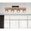 Globo MOITAS Ceiling Light Wood like finish, black, 4-light sources