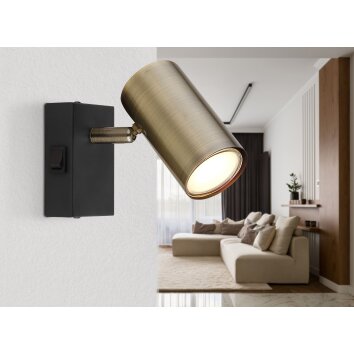 Globo ROBBY Wall Light black, 1-light source