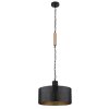 Globo RIELLY Pendant Light Wood like finish, black, 1-light source