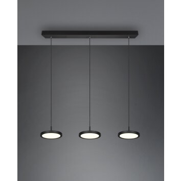 Trio Tray Pendant Light LED black, 3-light sources