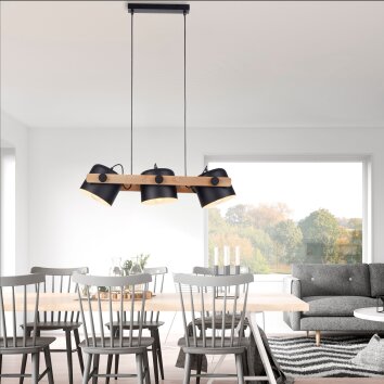 Leuchten-Direkt CUP Pendant Light black, 3-light sources