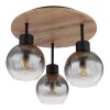 Globo MOITAS Ceiling Light Wood like finish, black, 3-light sources