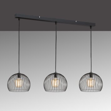 Fischer & Honsel Wire Pendant Light black, 3-light sources