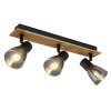 Globo CLAUDE Ceiling Light Dark wood, black, 3-light sources