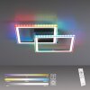 Leuchten-Direkt FELIX60 Ceiling Light LED brushed steel, 1-light source, Remote control, Colour changer