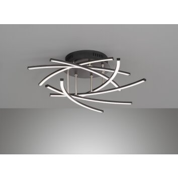 Fischer & Honsel Cross TW Ceiling Light LED black, 7-light sources, Remote control