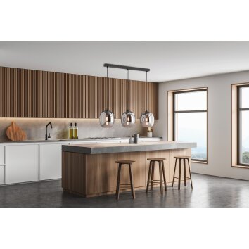 Fischer & Honsel Nayla Pendant Light black, 3-light sources