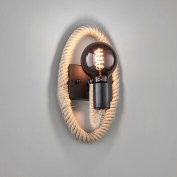 Fischer & Honsel Yara Wall Light Ecru, black, 1-light source