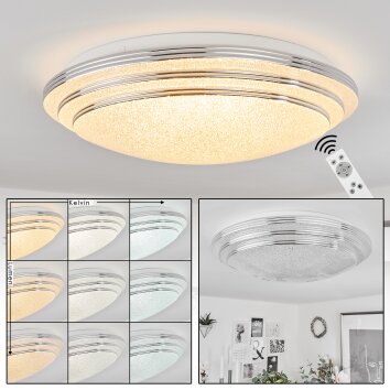 Villeveyrac Ceiling Light LED white, 1-light source, Remote control