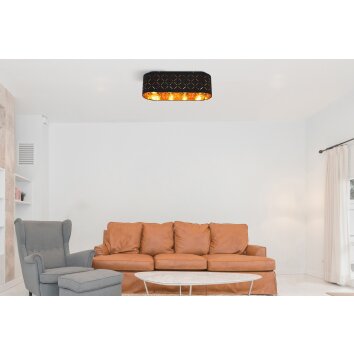 Globo CLARKE Ceiling Light black, 4-light sources