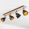 Safari Ceiling Light chrome, Light wood, black, 4-light sources