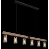 Globo HADERA Pendant Light Wood like finish, black, 6-light sources