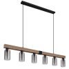 Globo HADERA Pendant Light Wood like finish, black, 6-light sources