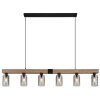 Globo HADERA Pendant Light Wood like finish, black, 6-light sources