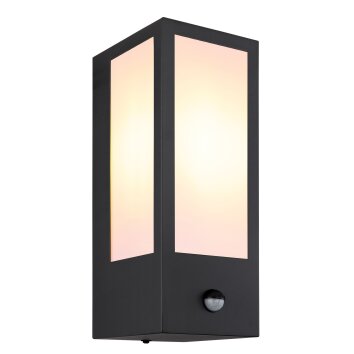 Globo GUNDULA Outdoor Wall Light black, 1-light source, Motion sensor