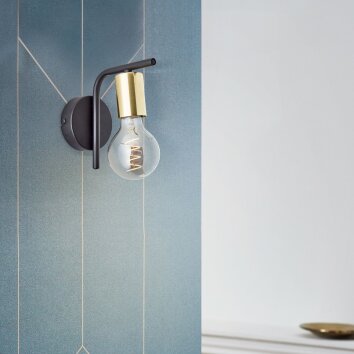 Brilliant Kerry Wall Light brass, black, 1-light source