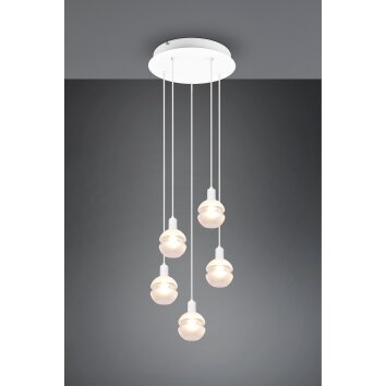 Trio Mela Pendant Light white, 5-light sources