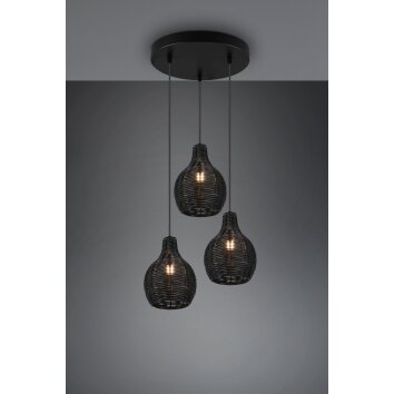 Reality Sprout Pendant Light black, 3-light sources