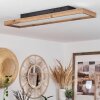 Longvic Ceiling Light LED brown, Wood like finish, black, 1-light source