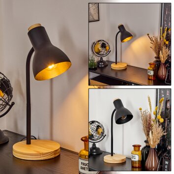 Kerzellec Table lamp Light wood, black, 1-light source