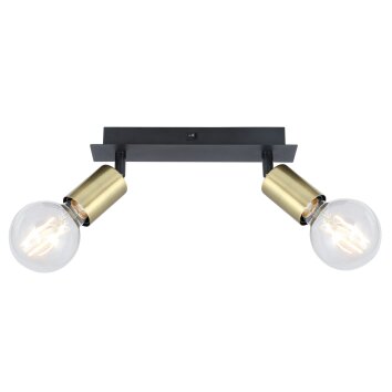 GLOBO LILIANA Wall Light antique brass, black, 2-light sources