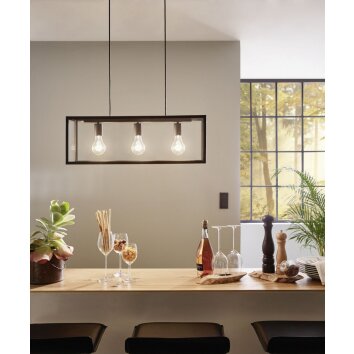 Eglo CHARTERHOUSE pendant light black, 3-light sources