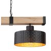 Globo RIELLY Pendant Light Wood like finish, black, 2-light sources