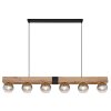 Globo MOITAS Pendant Light Wood like finish, black, 6-light sources