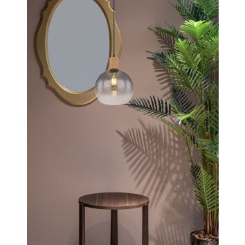 Globo MOITAS Pendant Light Wood like finish, black, 1-light source