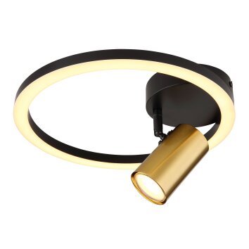 Globo MARRIE Wall Light LED brass, black, 1-light source