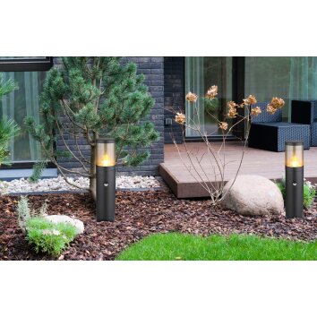 Globo XELOO path light black, 1-light source, Motion sensor