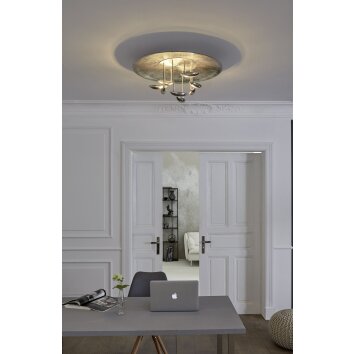 Fischer & Honsel Pau Ceiling Light LED aluminium, 8-light sources, Remote control