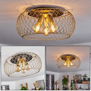 Pinsaguel Ceiling Light brass, black, 3-light sources