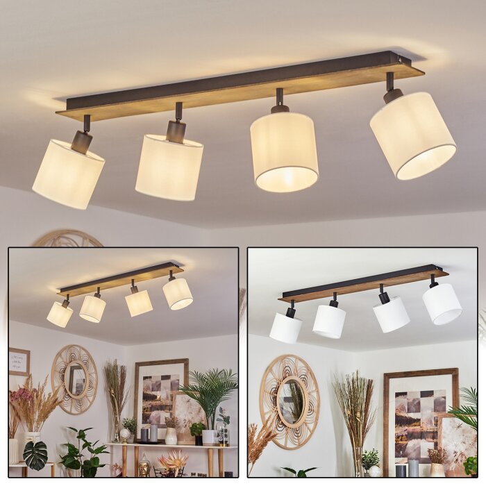 Alsen Ceiling Light Dark wood, black, 4-light sources