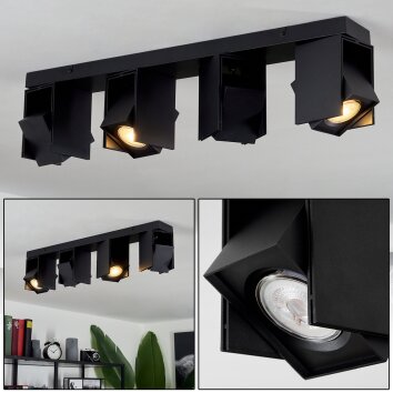 Prassinet Ceiling Light black, 4-light sources