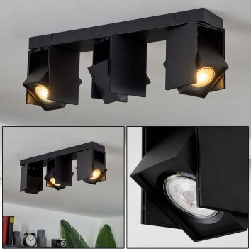 Prassinet Ceiling Light black, 3-light sources