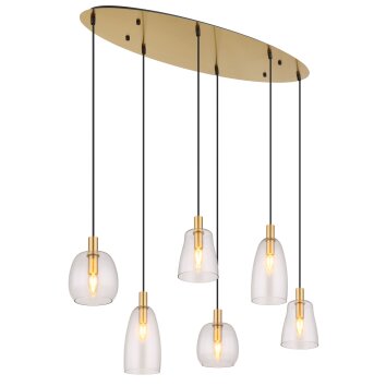 Globo GARRI Pendant Light brass, 6-light sources