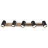 Globo ROBBY Ceiling Light Wood like finish, black, 5-light sources