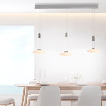 Paul Neuhaus LAUTADA Pendant Light LED brushed steel, 3-light sources