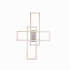 Leuchten-Direkt FELIX60 Ceiling Light LED brushed steel, 2-light sources, Remote control, Colour changer