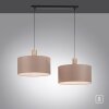 Leuchten-Direkt LINEN Pendant Light Ecru, black, 2-light sources