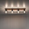 Leuchten-Direkt KASKA Ceiling Light Wood like finish, black, 4-light sources