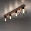 Leuchten-Direkt KASKA Ceiling Light Wood like finish, black, 4-light sources
