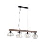 Leuchten-Direkt KASKA Pendant Light Dark wood, black, 4-light sources