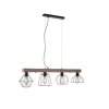 Leuchten-Direkt KASKA Pendant Light Dark wood, black, 4-light sources