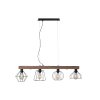Leuchten-Direkt KASKA Pendant Light Dark wood, black, 4-light sources