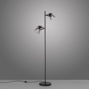Leuchten-Direkt TINULA Floor Lamp black, 2-light sources