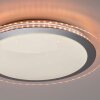Leuchten-Direkt CYBA Ceiling Light LED silver, 2-light sources, Remote control, Colour changer
