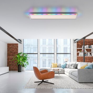 Leuchten-Direkt GALACTICA Ceiling Light LED white, 2-light sources, Remote control, Colour changer